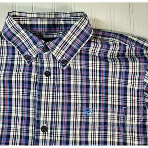 Ariat Youth Boys Pro Series L  (14-16) Shirt Blue Plaid Button-Up Long-Sleeve